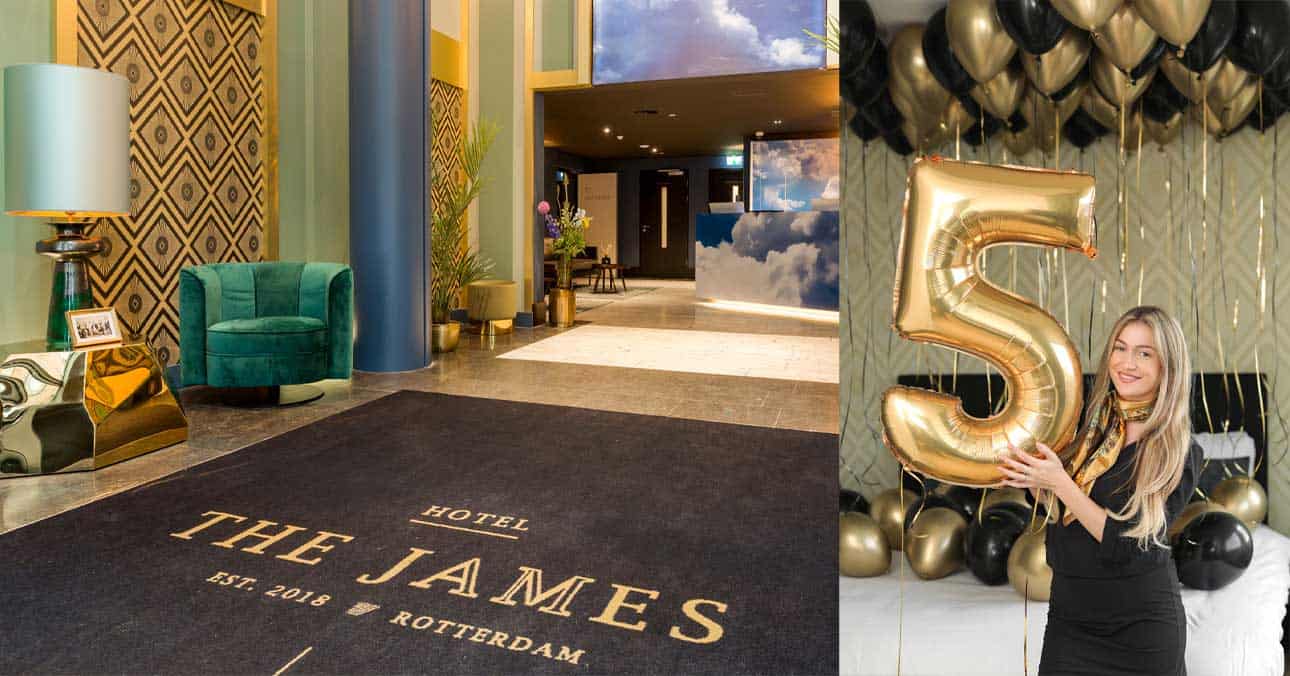 The James Hotel Rotterdam is celebrating its fifth anniversary