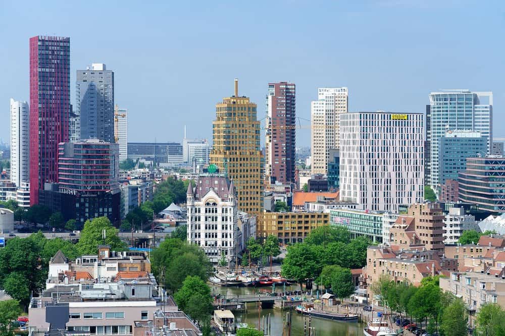 Rotterdam's skyline with its skyscrapers