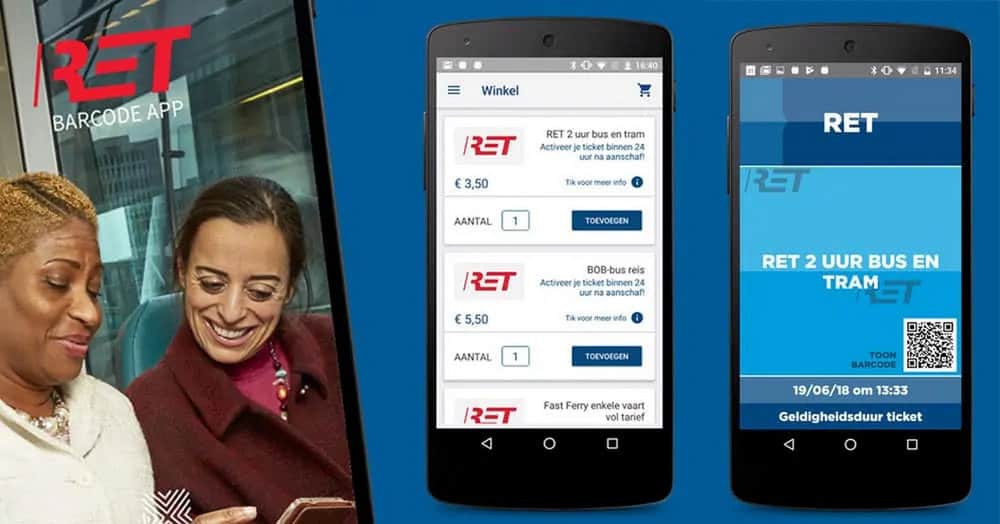 Buy public transport tickets online with the RET Barcode app