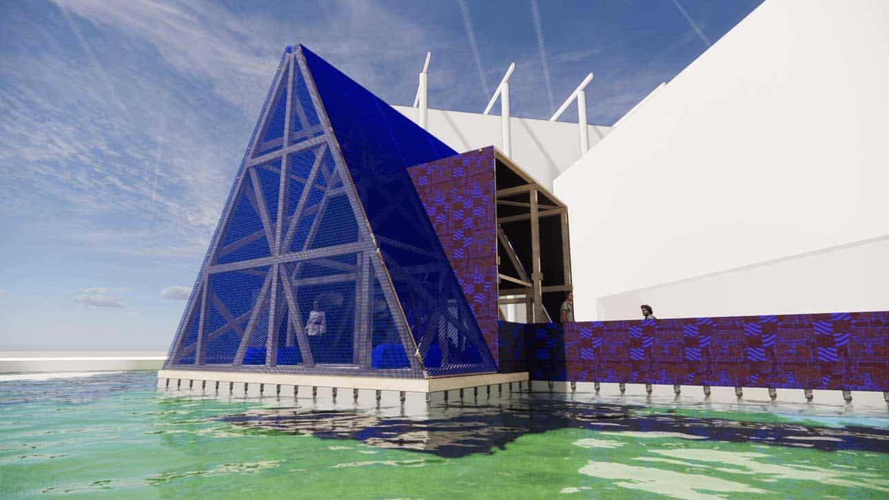 Visit floating pavilions at Het Nieuwe Instituut