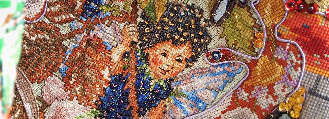 Diverse embroidery collection on display at Wereldmuseum Rotterdam