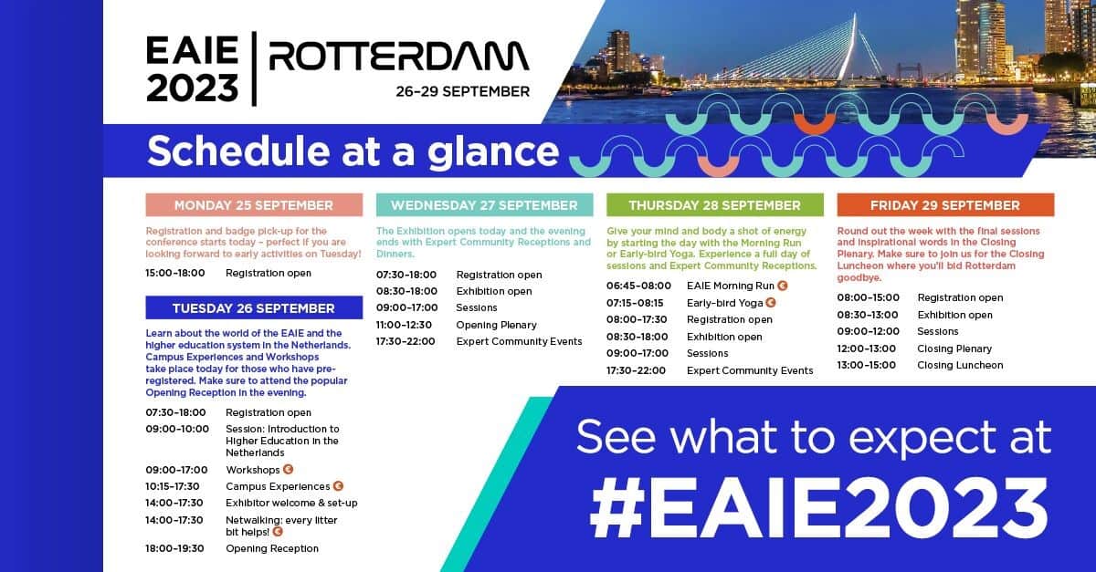 EAIE Rotterdam 2023 schedule