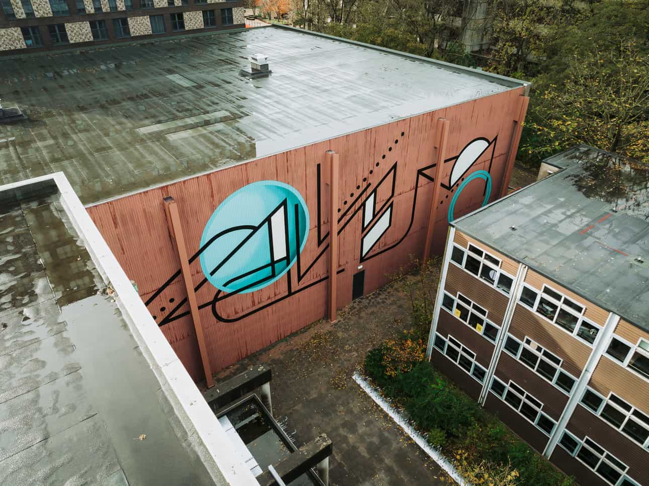 Erasmus University Rotterdam commemorates 110th anniversary with street-art. Photo credit: Alexander Santos Lima