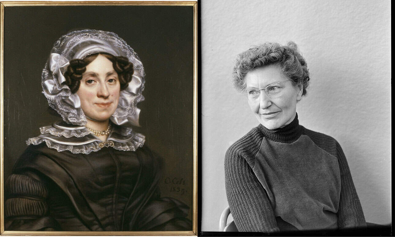 Left: Lotte Stam-Beese, photo by Fototechnische Dienst, Stadsarchief Rotterdam. Right: Hermine Emerentia Hollert, portrait by Cornelis Cels, photo courtesy of RKD