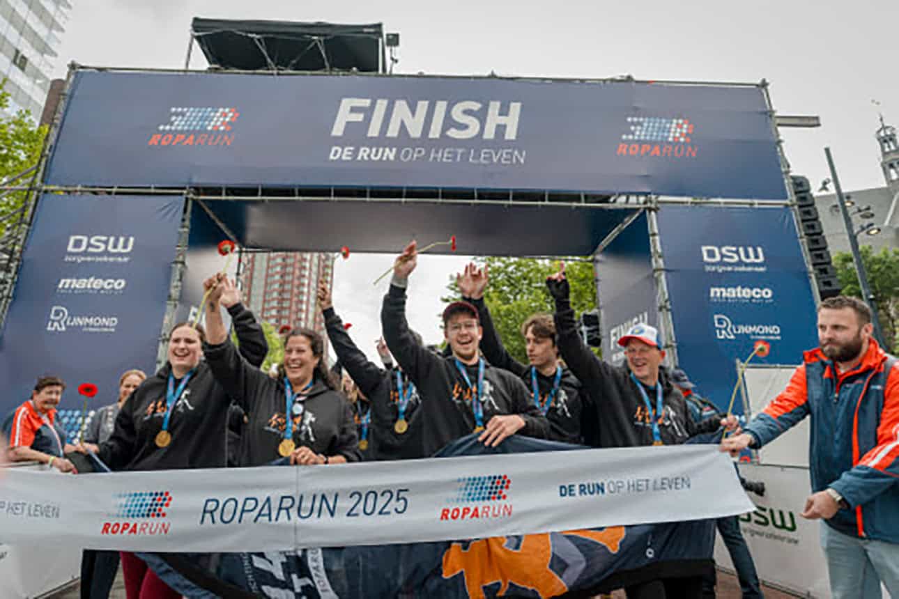 All 205 teams in the 34th Roparun completed their run in Rotterdam, with the foundation pledging long-term support for Dutch wish ambulances.
