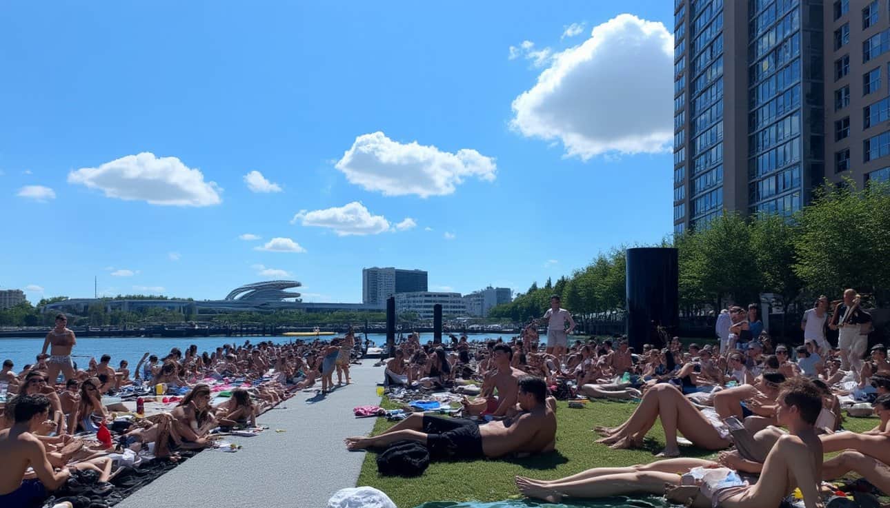 Illustration of swimming at Rijnhaven Rotterdam