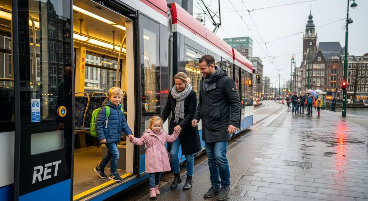 The RET group ticket offers unlimited one‑day travel on Rotterdam’s buses, trams and metro for up to five people, with flexible pricing for families and adults.