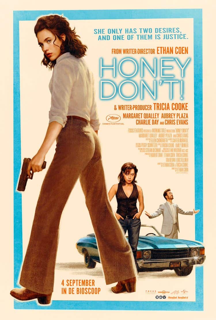 Film tip: Honey Don’t, Ethan Coen’s dark comedy with Aubrey Plaza and Chris Evans, premieres in Rotterdam on 4 September 2025.