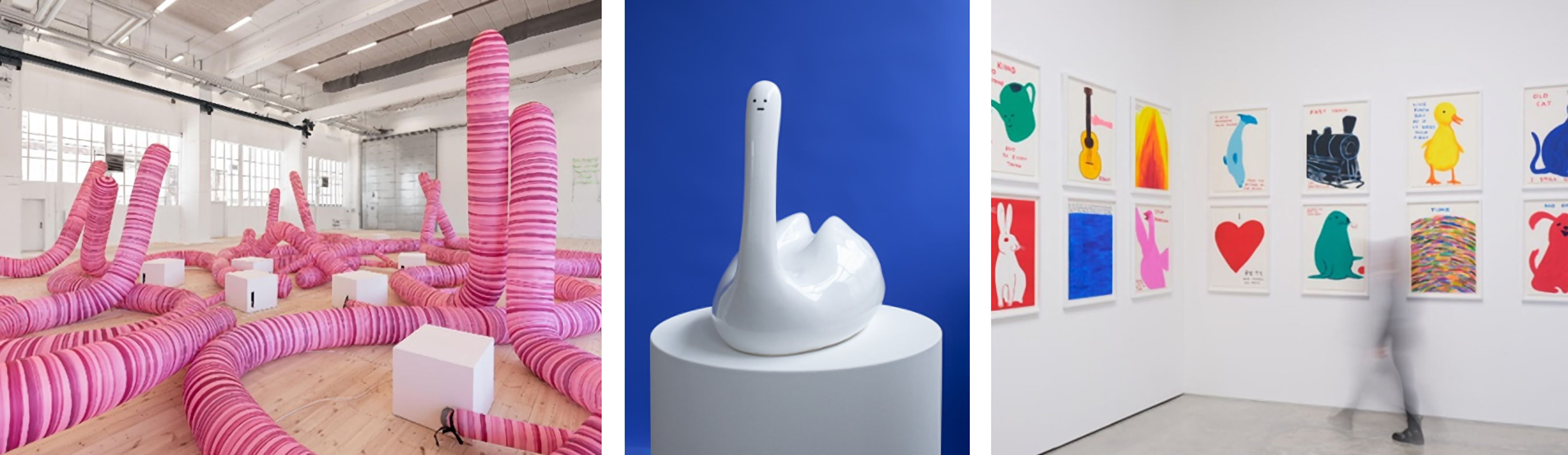 Kunsthal Rotterdam presents David Shrigley’s What the Hell Was I Thinking?, featuring drawings, inflatables, neons and sculptures until May 2026.