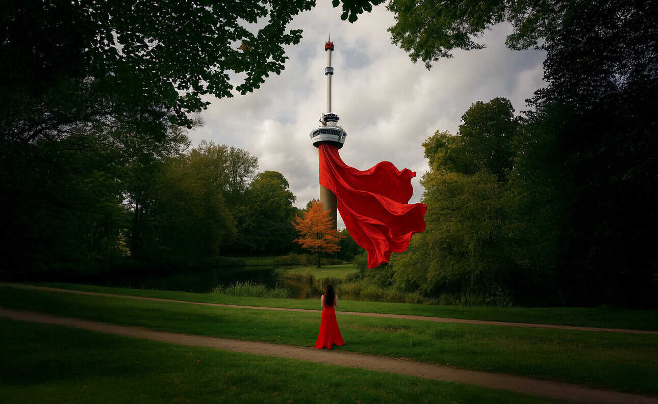 The Euromast lights up red for Dress Red Day, raising awareness of women’s heart health with a special one-night dinner menu.
