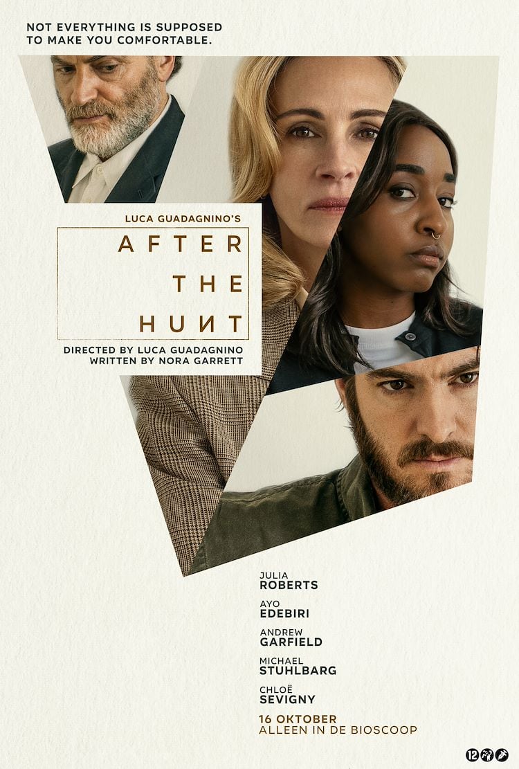 Film tip: After the Hunt, Luca Guadagnino’s new psychological drama starring Julia Roberts and Andrew Garfield, premieres in Rotterdam on 16 October 2025.