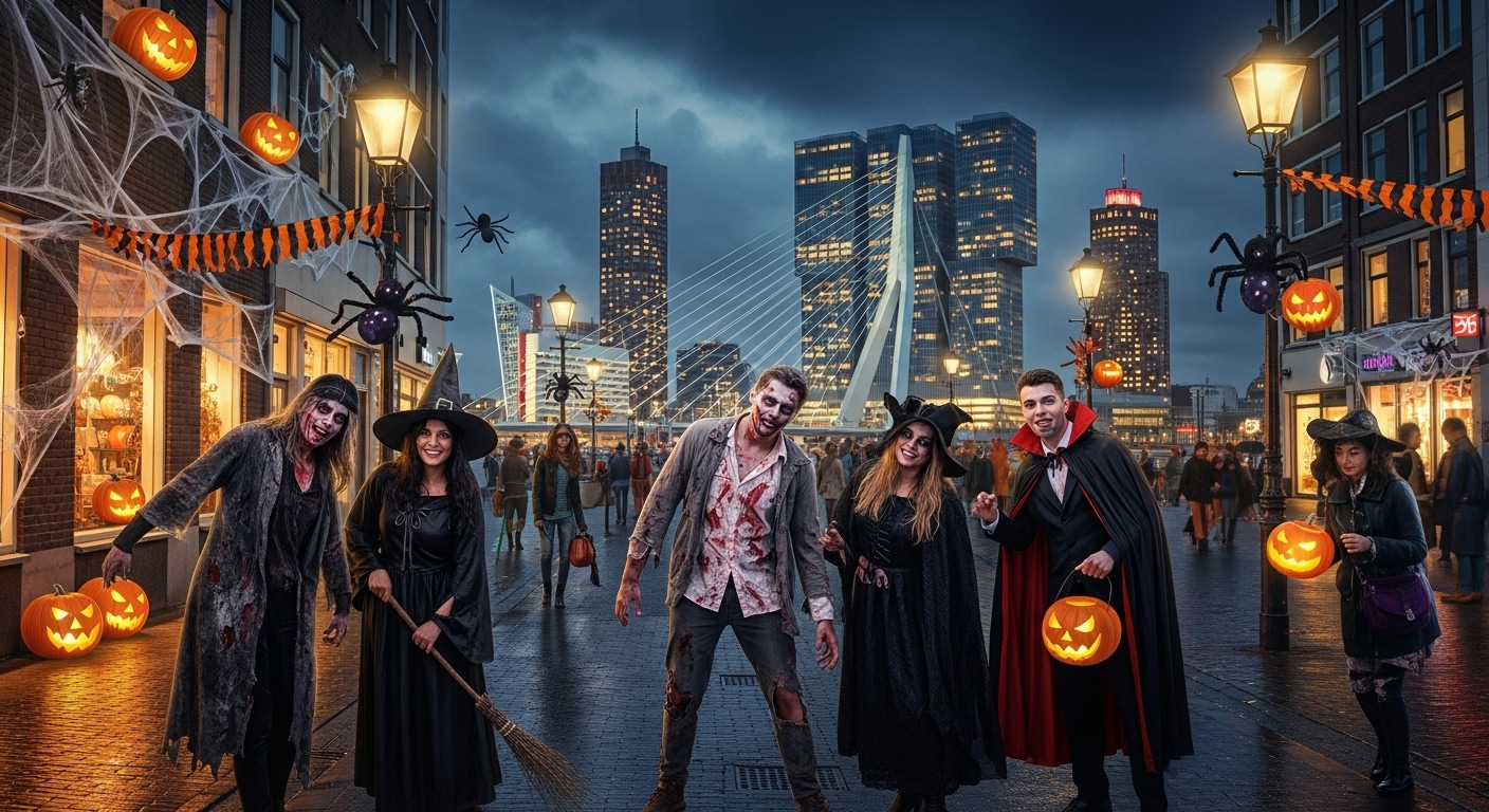 A concise guide to Halloween in Rotterdam 2025, covering parties, family events, venues and travel tips including metro and OVpay details.