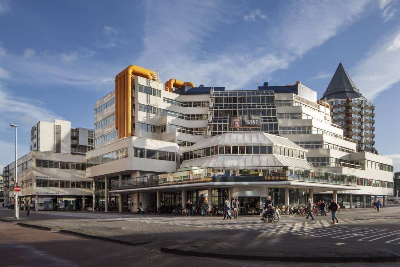The Central Library of Rotterdam, designed in 1983 by the architecture firm Van den Broek en Bakema. Photo: Stijn Brakkee
