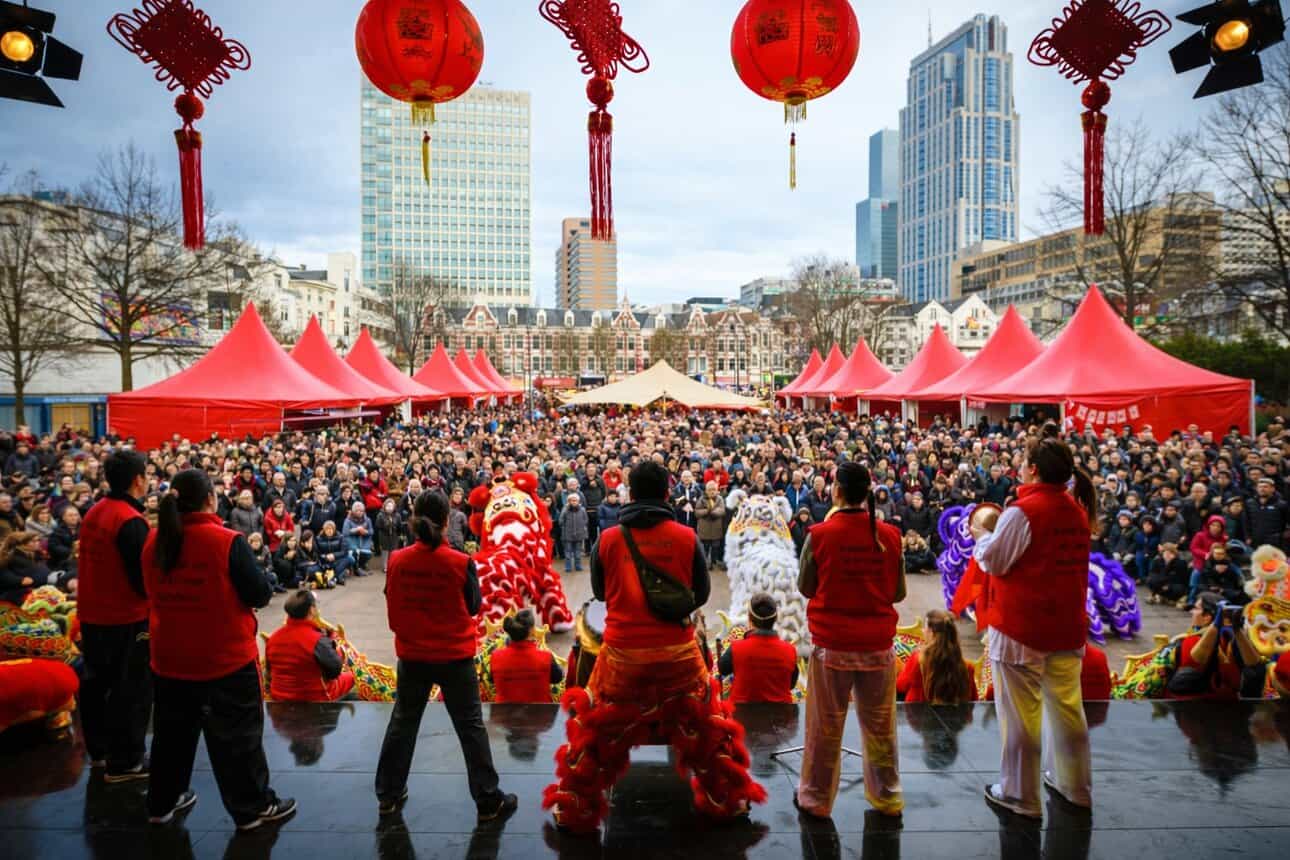 In Rotterdam, Chinese New Year is typically heralded with all kinds of activities in the city centre. Expect the awakening of the lion, fireworks, culinary tours and more.