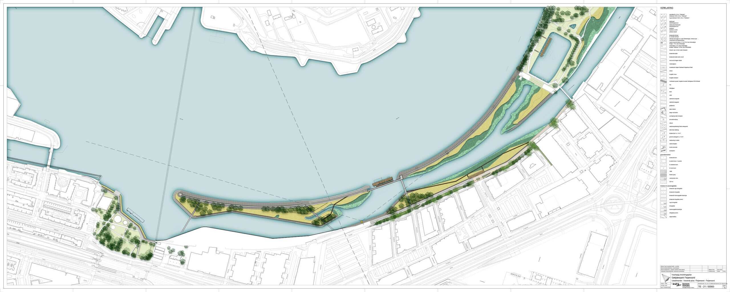 Construction has started on Getijdenpark Feijenoord, a new tidal park between Eiland van Brienenoord and Mallegat in Rotterdam-Zuid.