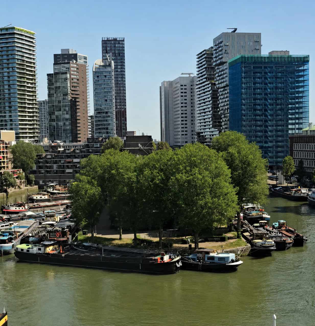 The view from our suite on the seventh floor of the Havenhotel in Rotterdam