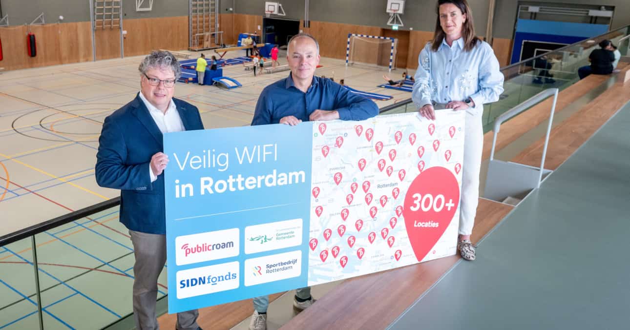 Rotterdam now offers free and secure publicroam wifi at 300 locations, including libraries, sports centres, swimming pools and public buildings.