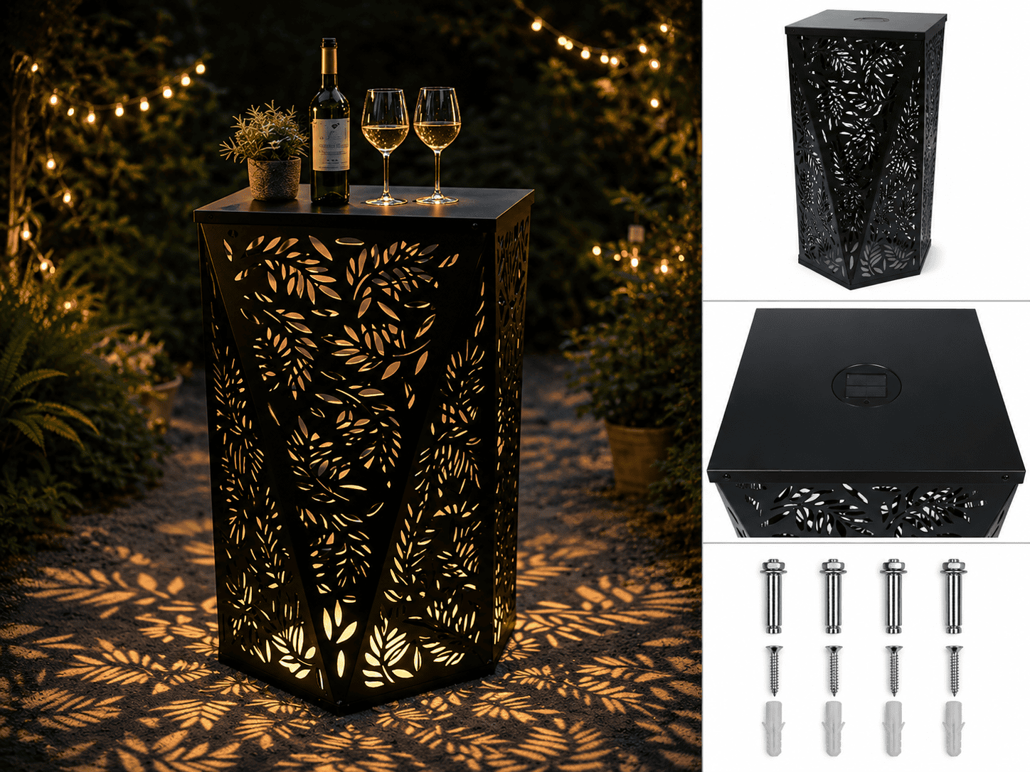 Solar bar table with lighting