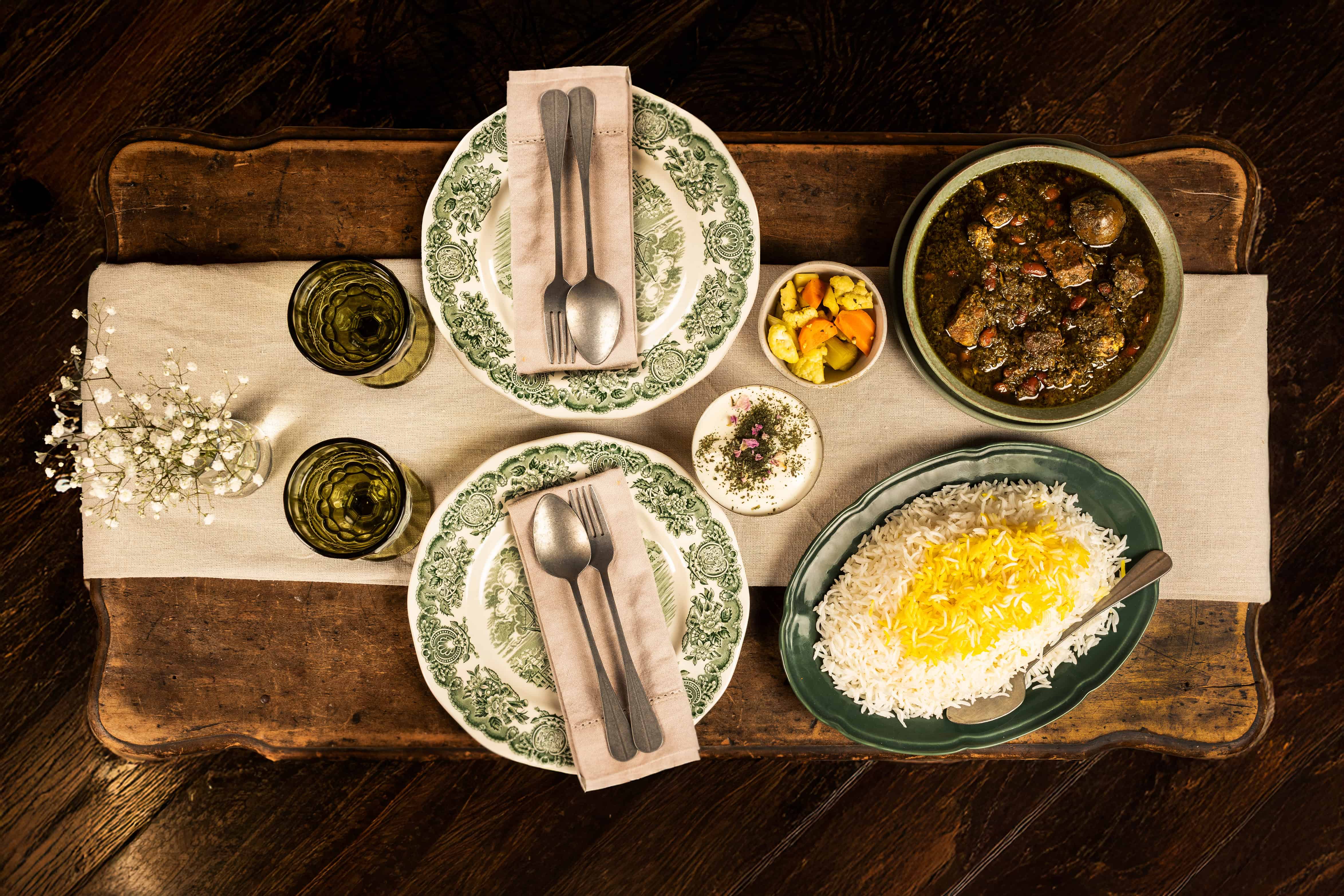 Herbs, fruit, rice and slow-cooked dishes are recurring elements in Persian cooking.