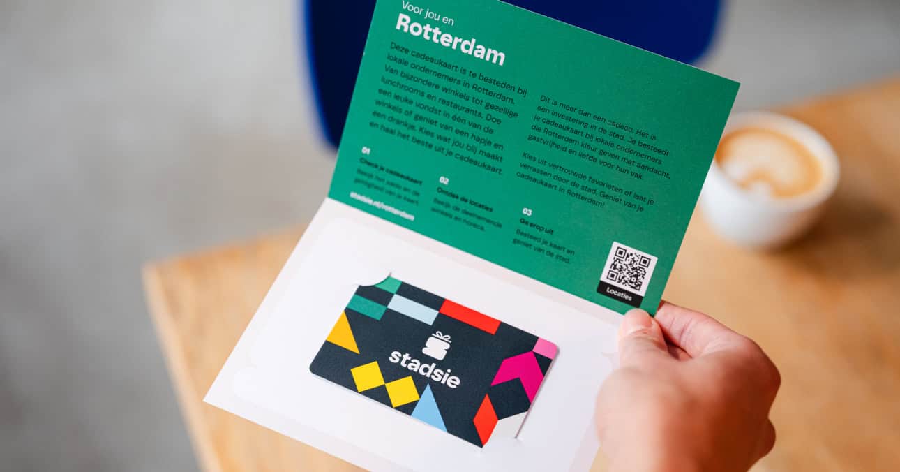 The Rotterdam Cadeaukaart can be spent at more than 80 local shops, cafés and restaurants, with values from €10 to €150 and no commission for businesses.