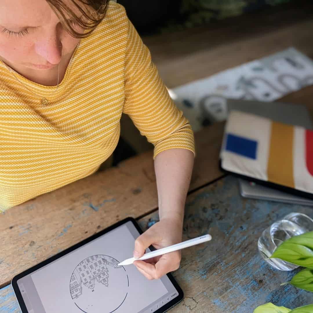 Jet creates her architectural illustrations digitally while retaining the feel of drawing by hand. Photo: art studio jet