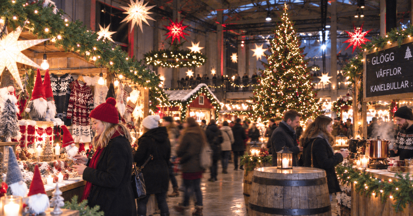 llustration of Scandinavian Christmas Markets in Rotterdam