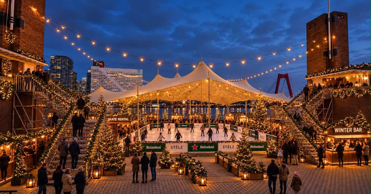 Schaatsen op de Maas opens a waterfront ice rink in Rotterdam from 6 December 2026 to 3 January 2027. Discover opening hours, activities and tickets.