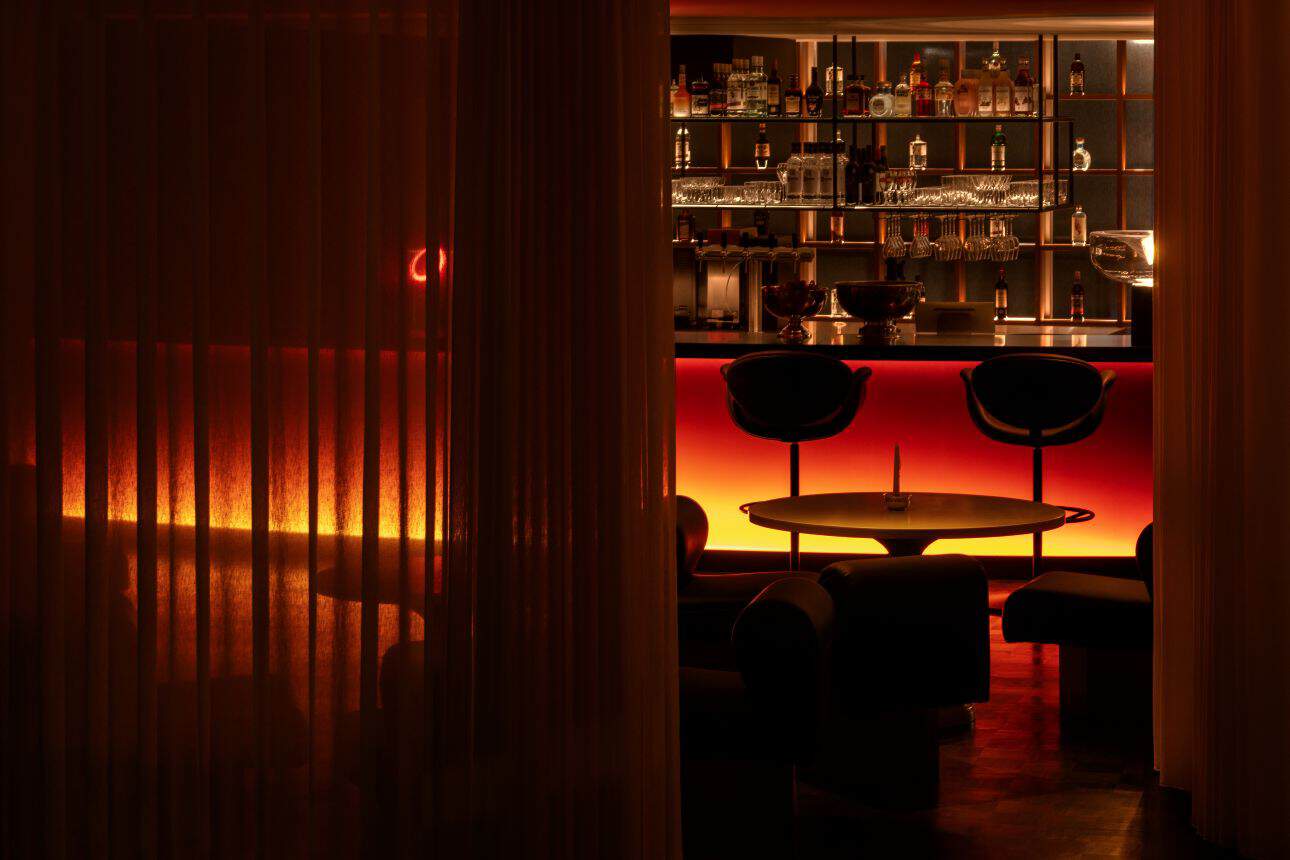 A lounge and bar area at Grand Café do., featuring contemporary design and warm lighting. Image: Grand Café do., supplied press material.