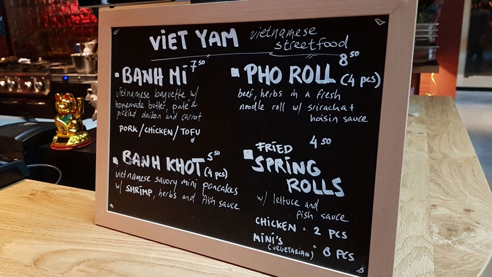 Foodhallen Rotterdam Viet Yam Vietnamese streetfood menu