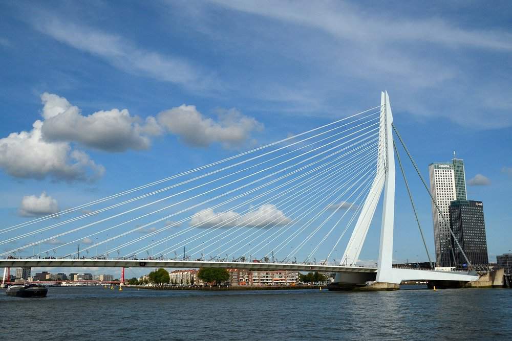 De Zwaan (The Swan), also known as The Harp – Erasmus bridge