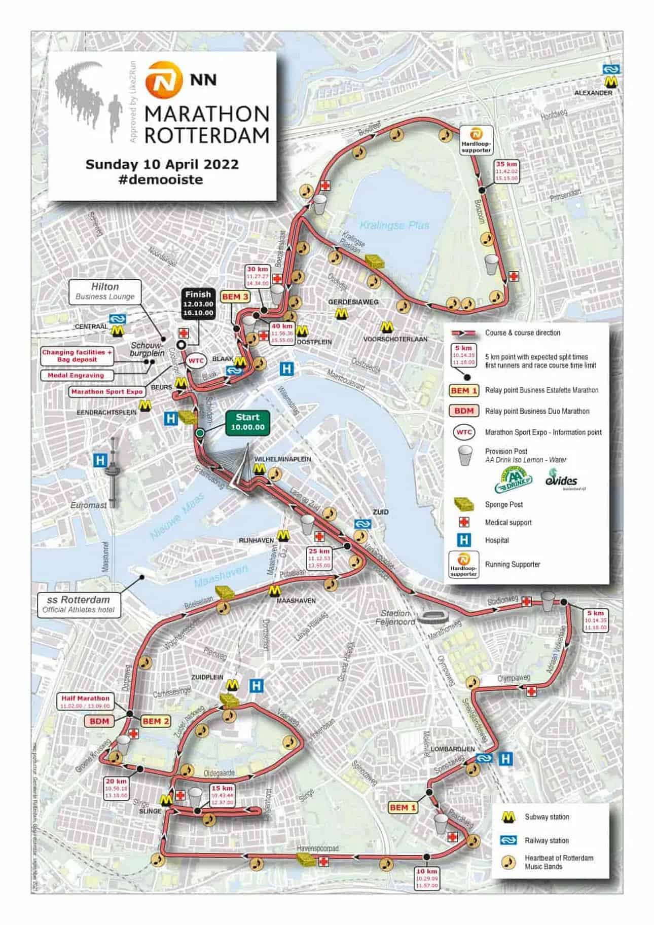 Rotterdam Marathon route for 2022