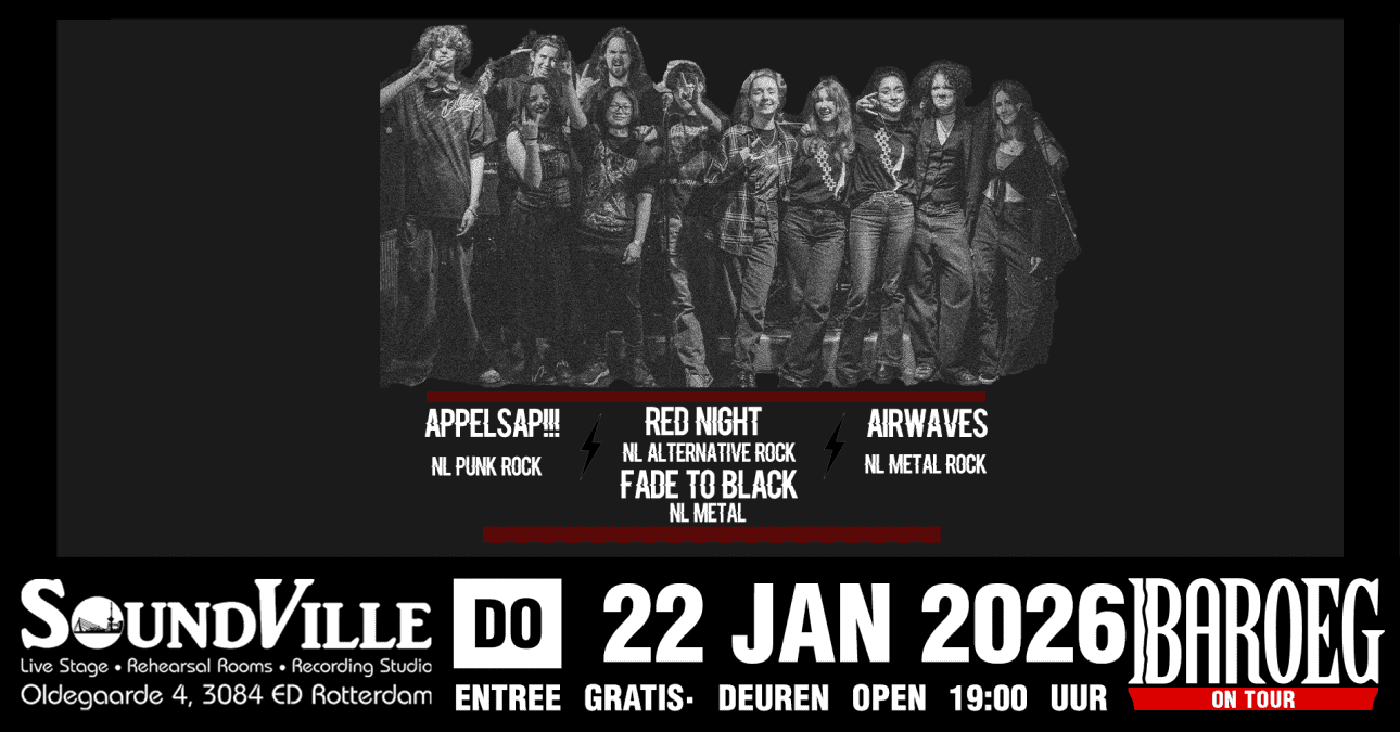 Rock Central showcase: Appelsap!!! + Red Night + Fade to black + Airwaves